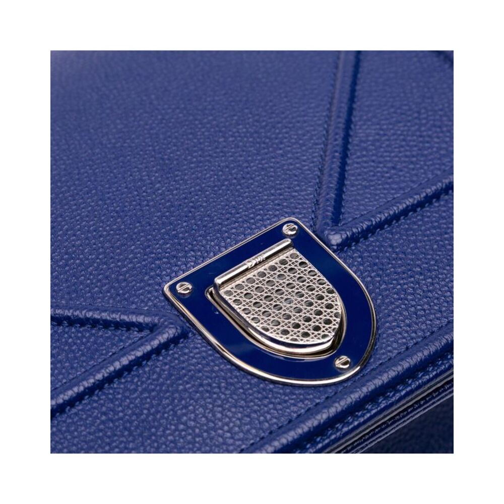 Pre Loved Dior Medium Grained Calfskin ama Flap Women Blue Crossbody Bags - Picture 7 of 8
